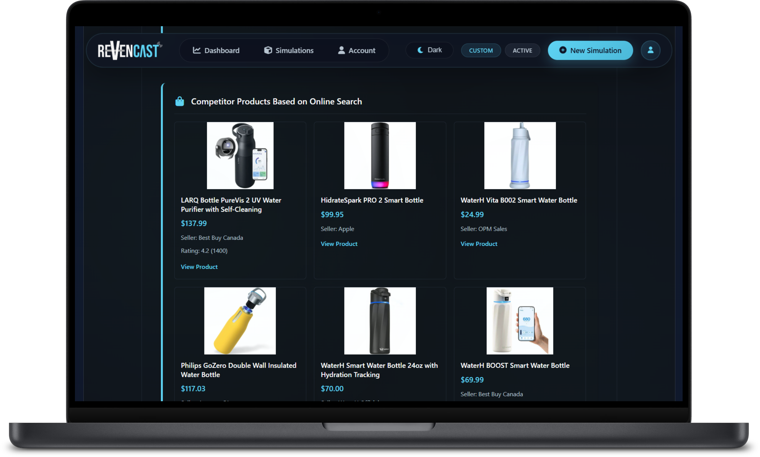 Revencast Market Intelligence Dashboard Preview 4